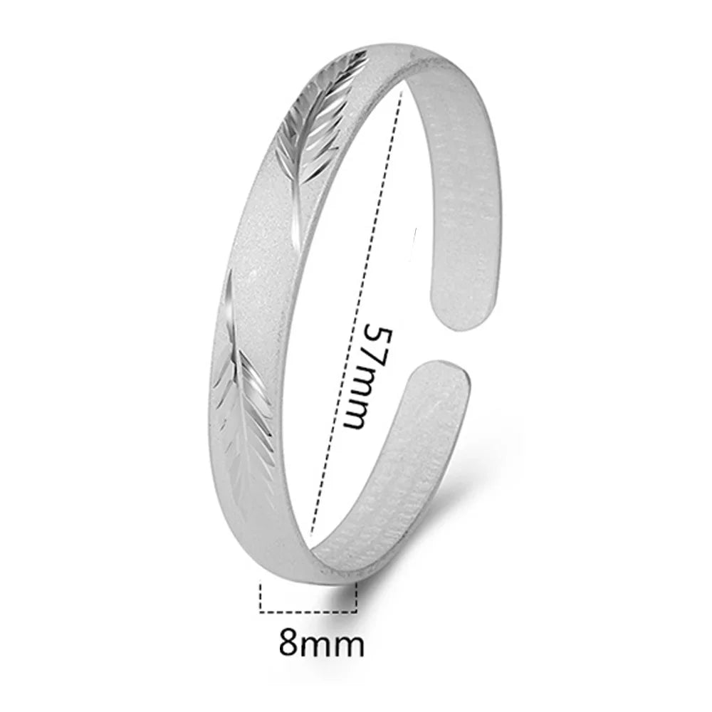 Mode 925 Sterling Silber Blatt Zuckerguss Manschette Armreif Armbänder Für Frauen Luxus Schmuck Großhandel