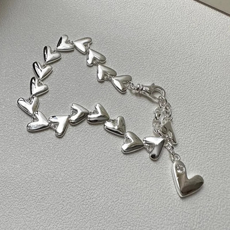 Panjbj sterling silber linie extrem feines armband für frauen lieben haert perle koreanisch ins süßes schmuck geschenk drops hipping