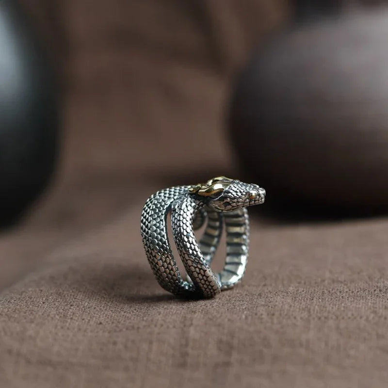 Retro Nordic Riesen Schlange Jormungand Ring für Frauen Männer Silber Farbe Tier Ringe Trendy Schmuck Zubehör