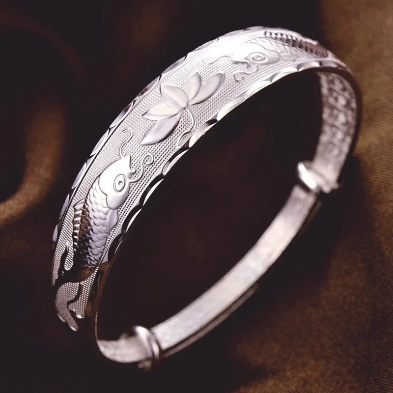 Luxuriöse Fische aus 925er-Sterlingsilber, viele Lotus-Armbänder, Armreifen für Damen, Mode, Party, Hochzeit, Designer-Schmuck, Urlaubsgeschenke