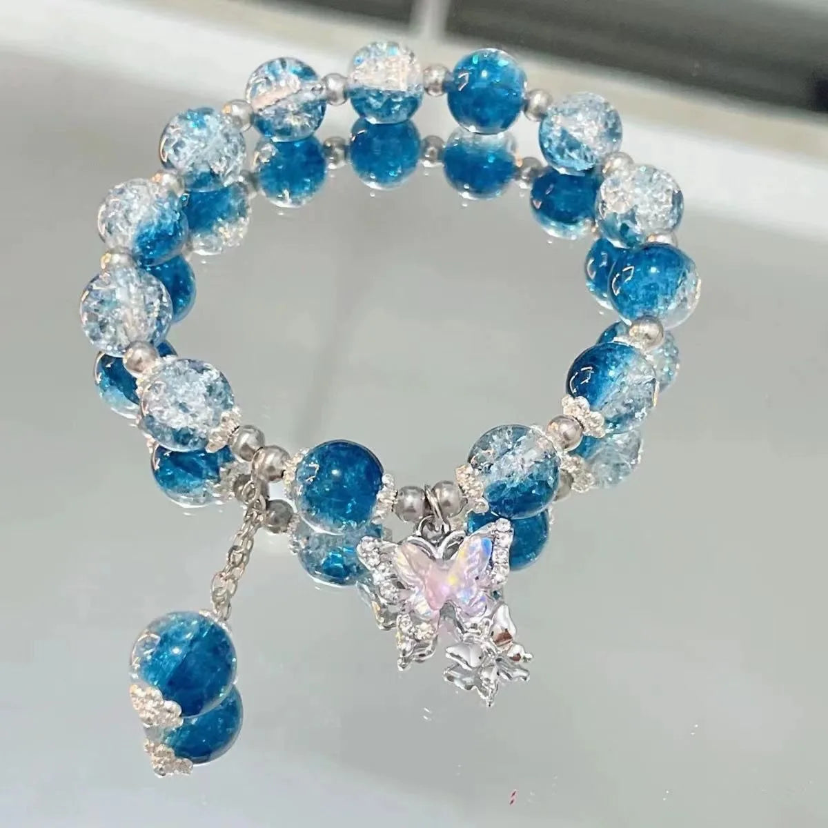 2024 neue Trendy Rote Perlen Kette Armband für Frauen Einfache Hohl Schmetterling Anhänger Armbänder Schmuck Geschenke Zubehör