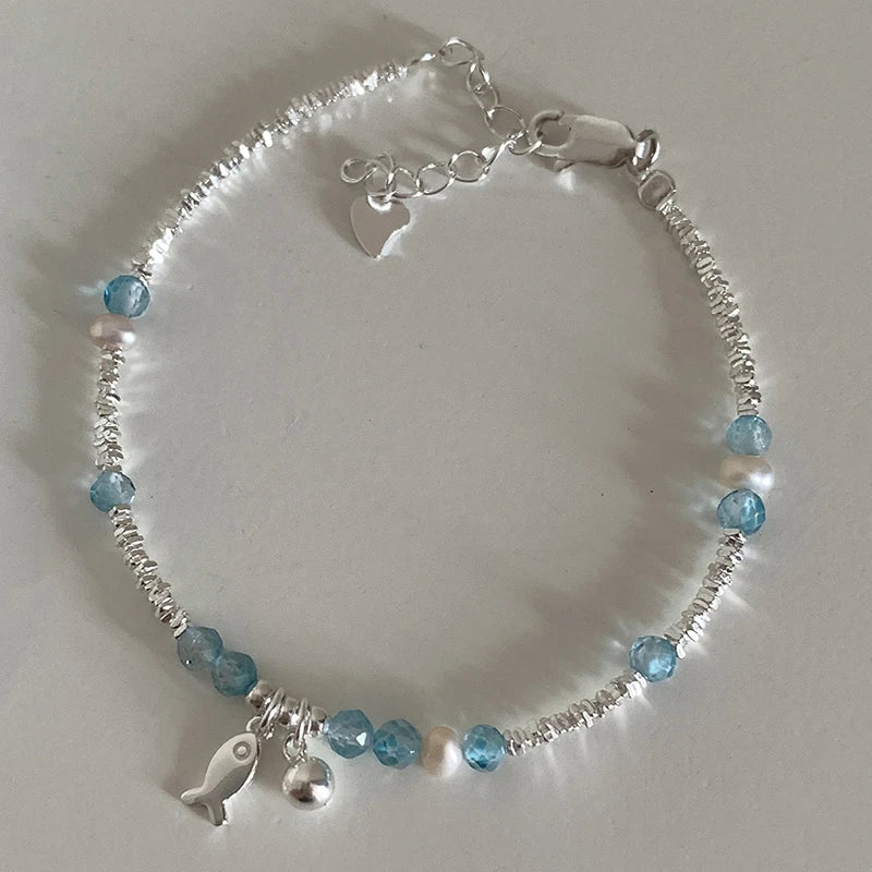 Panjbj sterling silber linie extrem feines armband für frauen lieben haert perle koreanisch ins süßes schmuck geschenk drops hipping