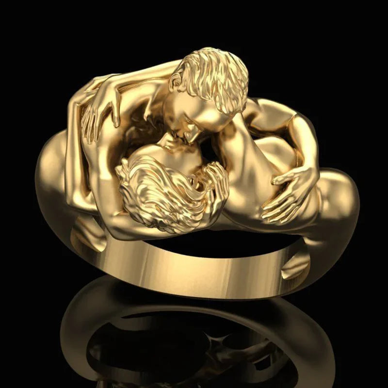 Kreative Umarmungen Kuss Männer Frau Finger Ring Spezielle Design Ring Verlobung Hochzeit Geburtstag Party Mode Schmuck Zubehör Geschenk
