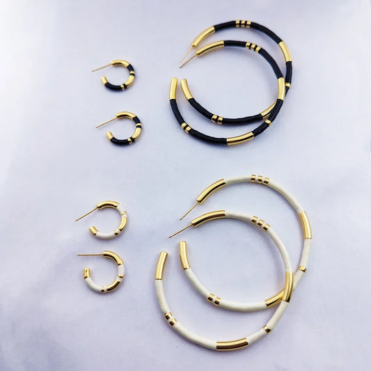 NicheDesign handgefertigte Bronze vergoldete Bambusnadel aus 925er Silber, großer Ohrring, Ohrstecker, modischer Damenschmuck