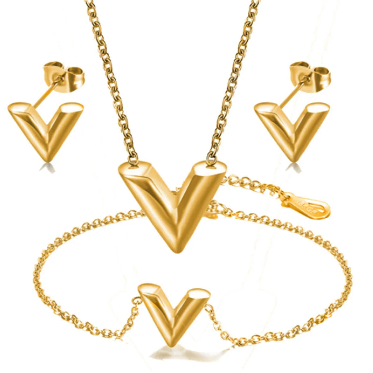 Edelstahl Buchstabe V Armbänder Für Frauen Mädchen Gold Farbe Alphabet Armreif Berühmte Marke Schmuck Set Beste Geschenk Für Freund