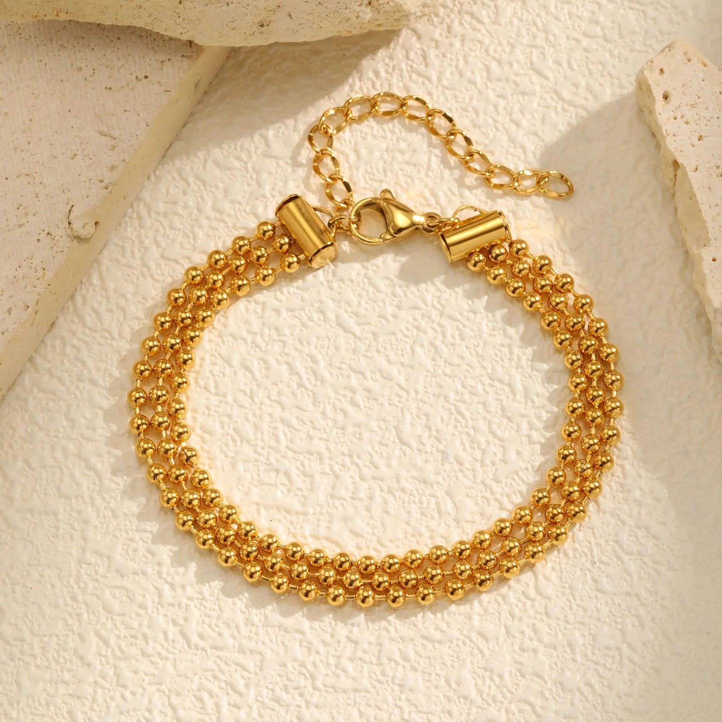 Klassisches mehrschichtiges Perlenkettenarmband, Damenarmbänder aus Edelstahl, trendiger Schmuck als Muttertagsgeschenk