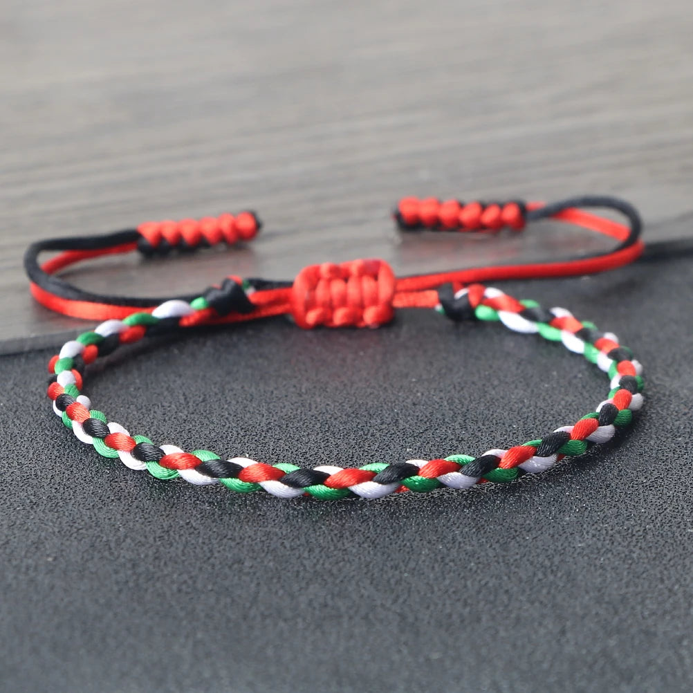 Palästina Nationalflagge Armbänder Frauen Männer Gewebtes Seil Faden Verstellbare Armbänder Country State Schmuck Weihnachten Patriot Geschenke