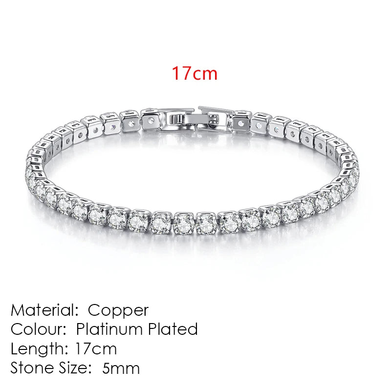Silber Farbe 2,5/3/4/5mm Zirkon Tennis Armband Für Frauen Männer Dazzling Kristall Hand kette Hochzeit Geschenk Punk Mode Schmuck