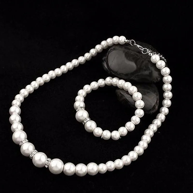 3 Stück/Set Kunstperlen-Set für Halskette, Armband und Ohrringe, Schmuckzubehör