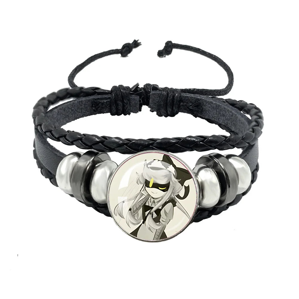 Murder Drone Uzi x N Cartoon Cabochon V Fan Art Armbänder Kunst verstellbares Lederseil Armband Armreifen handgefertigte Schmuckgeschenke