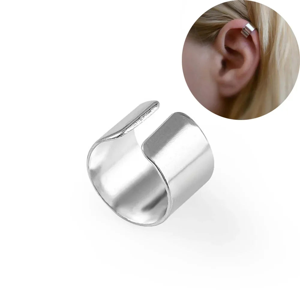 1pc Punk Rock Ohrclip Männer Frauen Edelstahl runde Creolen Manschette Clip Ohrring Manschette Ohrringe Unisex Mode Ohrringe heißer Verkauf