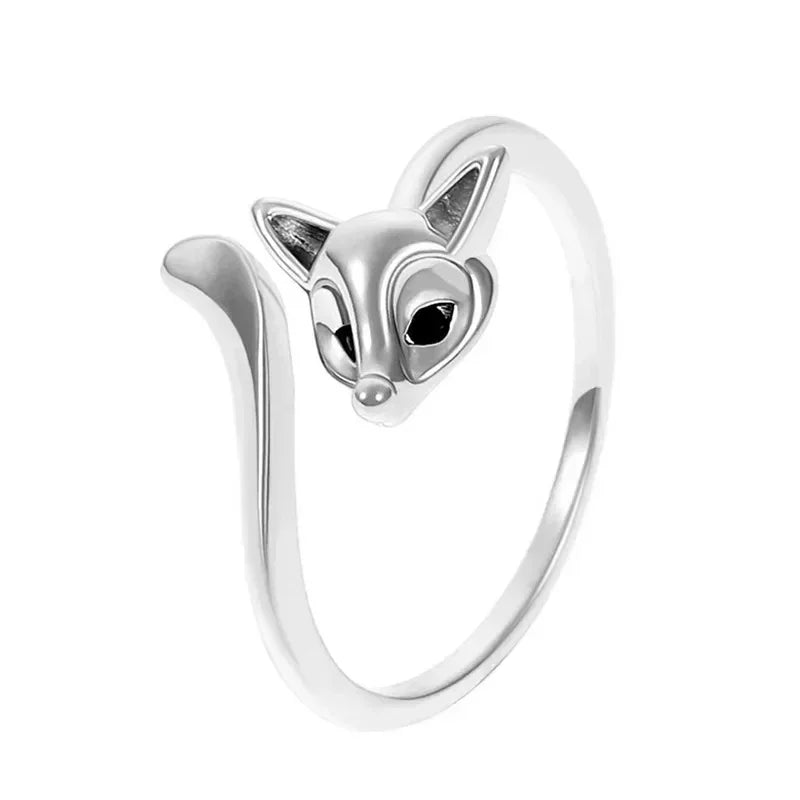 Kreativer, fuchsförmiger, verstellbarer Ring mit Öffnung für Damen und Herren, Vintage-Tierringe, Hip-Hop-Metallschmuck, Zubehör, Alem Itt