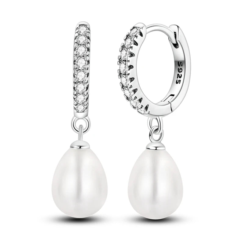 Heißer Verkauf 925 Sterling Silber Original Vielseitige Eardrop Ohrring Stern Mond Klee Creolen Für Frauen Hochzeit Verlobung Geschenk