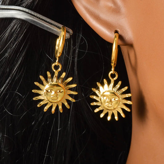 Vergoldete Textur Ohrstecker Edelstahl Goldene Ohren Großer Piercing Schmuck Frau Tanzparty Zubehör Schmuck Geschenk