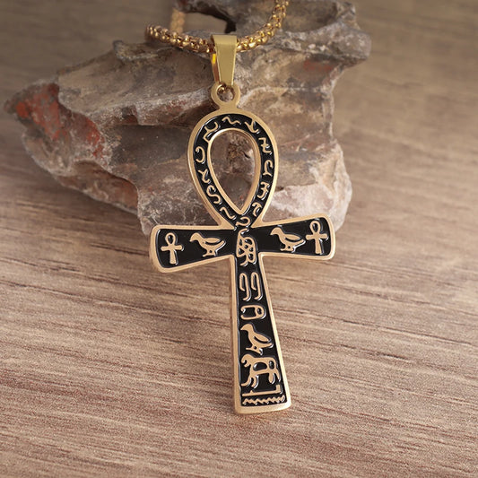 Kreative Retro antike ägyptische Ankh Kreuz Anhänger Halskette für Männer personalisierte Tier Totem Halskette Zubehör Geschenk