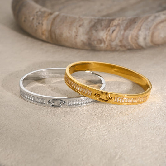 DASEIN 2025 Neue Mode Zirkon Armband 18 karat Gold Überzogene Edelstahl Armreifen Hohe Qualität Schmuck Geburtstag Geschenke für Frauen