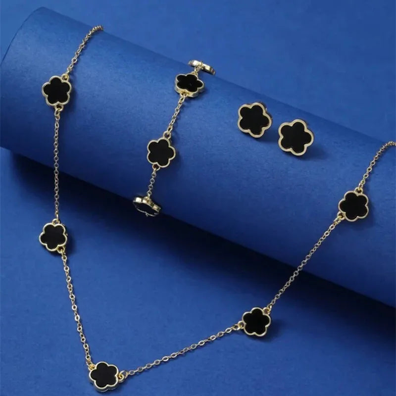 Neue eingelegte Zirkon Perle Halskette Ring Ohrringe dreiteiliges Set für Frauen stilvolle tägliche Accessoires Party Schmuck Geburtstags geschenke
