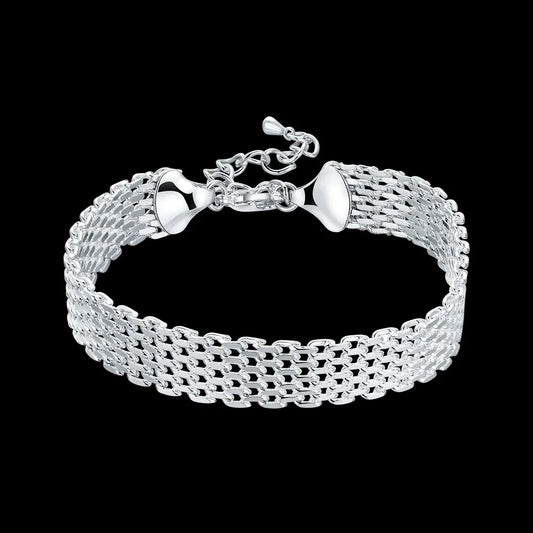 Heiße neue Armbänder aus 925er Sterlingsilber für Frauen, exquisite Mode, Webkette, Hochzeit, Party, Weihnachtsgeschenke, Schmuck
