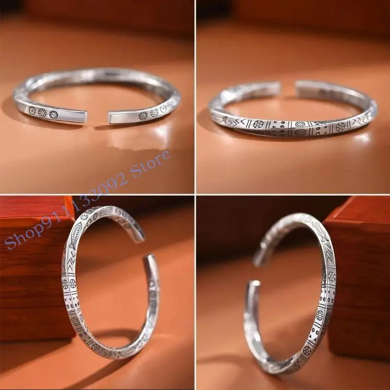 H9ED Viking-Bracelet für Männer Schutz Amulett Mobius Manschette Armreifen Geburtstag Geschenk