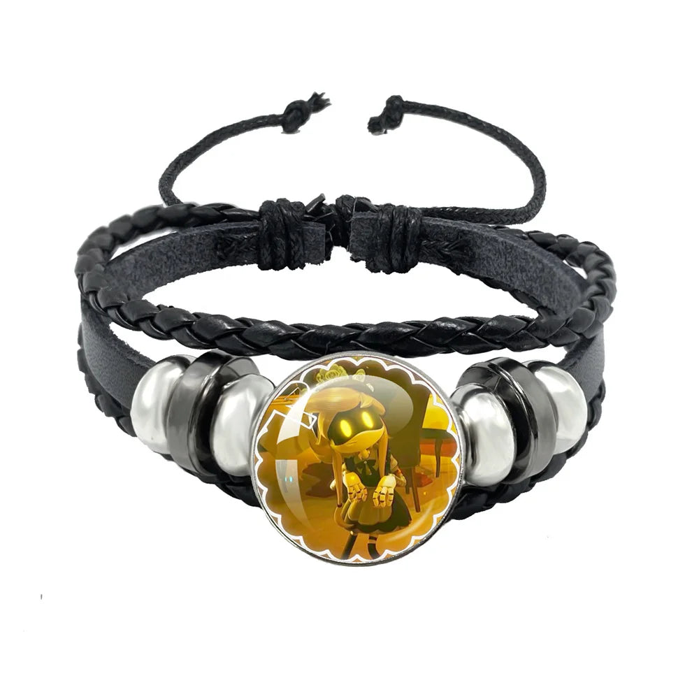 Murder Drone Uzi x N Cartoon Cabochon V Fan Art Armbänder Kunst verstellbares Lederseil Armband Armreifen handgefertigte Schmuckgeschenke