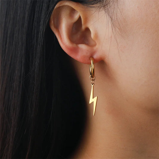 Edelstahl-Ohrringe, blitzbeschichtete Creolen für Frauen und Mädchen, 2023, Trend-Charm-Ohrringe, Schmuck, Party, beste Geschenke