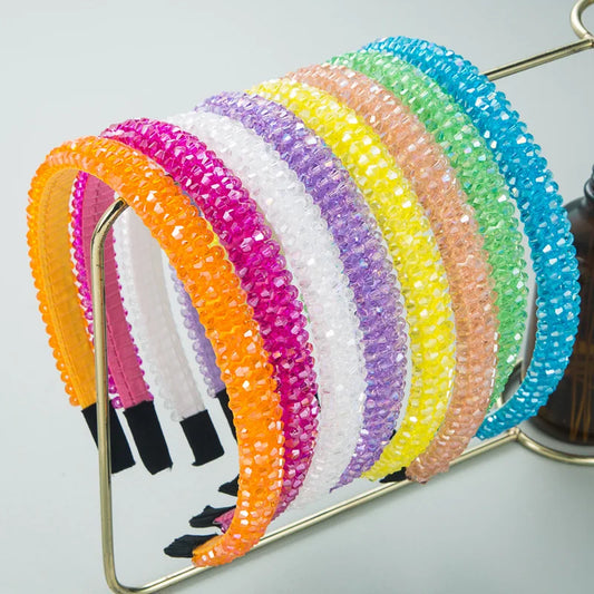 Frauen Mädchen Kristall Perlen geflochten handgemachte Haarband Stirnband Erwachsene Haarschmuck