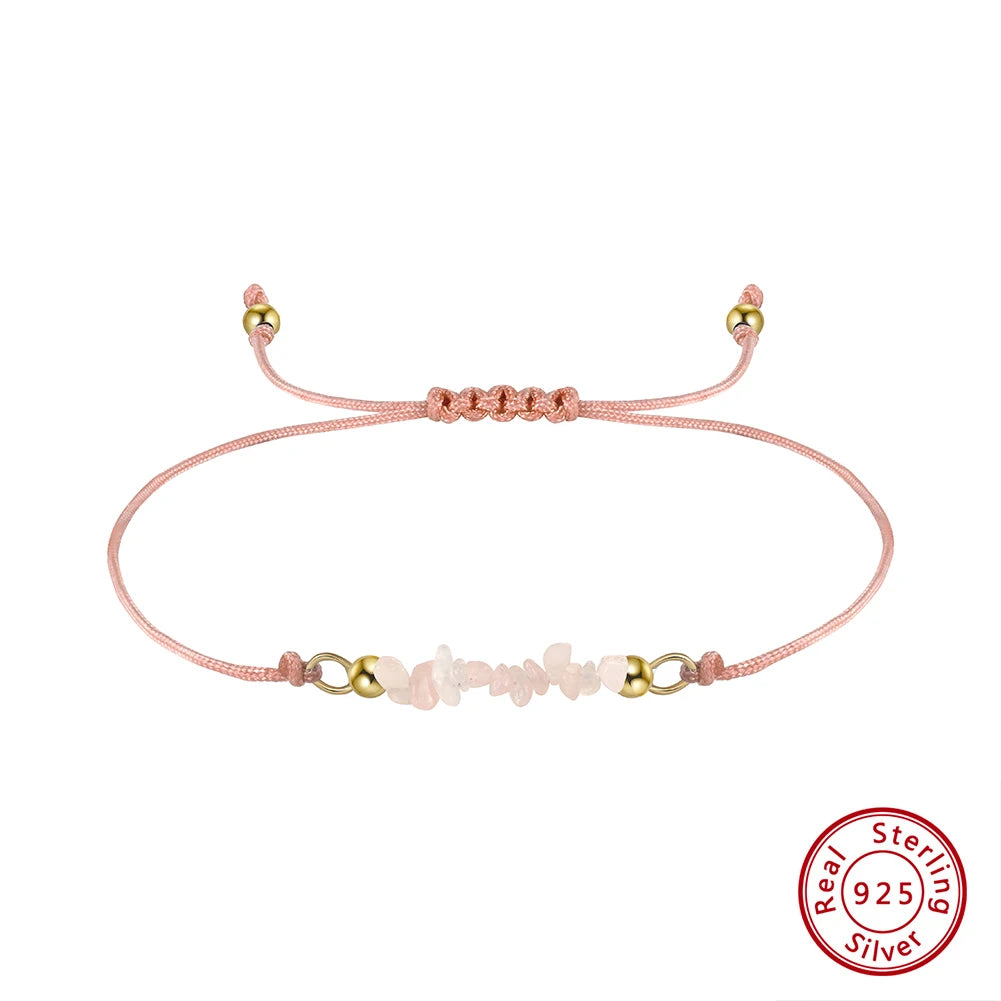 ORSA JEWELS Unregelmäßiges Naturstein-Armband, 100 % 925er Sterlingsilber, Kette für Frauen, heilender handgefertigter Armbandschmuck GMB53