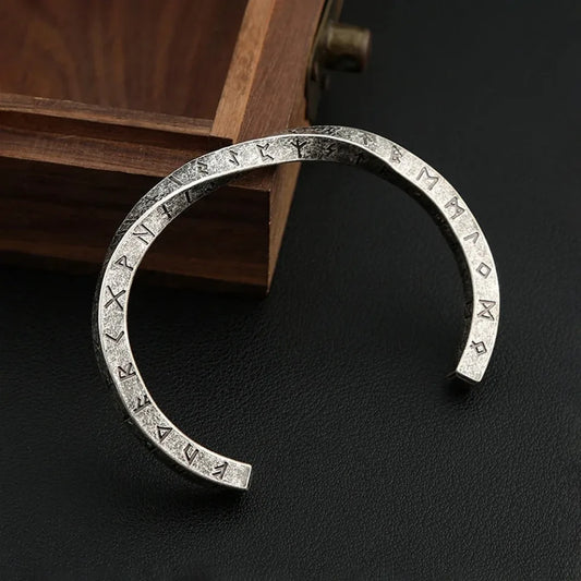 Nordic Vikings Twist Manschette Armband Punk Mode Edelstahl Viking Brief Armreifen Für Männer Vintage Partei Schmuck Dropshipping