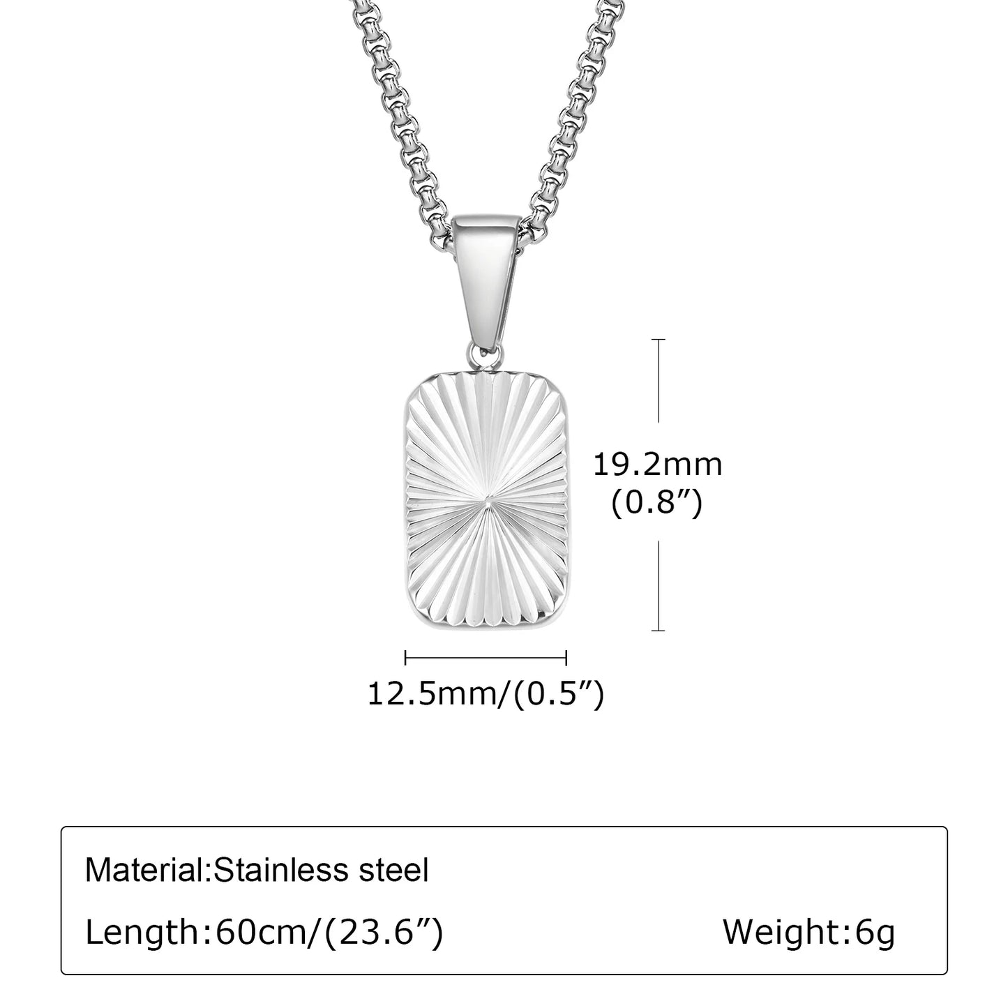 Schneiden Blumen quadratische Anhänger Halsketten für Männer Jungen, 60cm Edelstahl kleine Anhänger Kragen, stilvolle exquisite Schmuck Geschenke