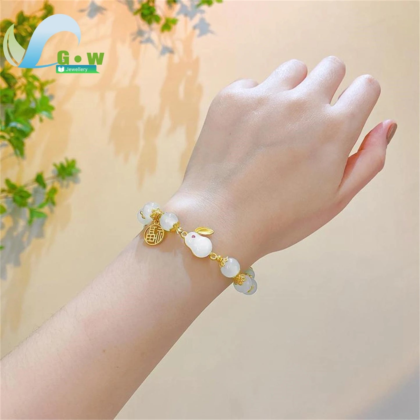 Segen Glückliches Paar Freundschaft Jade Kaninchen Armband Für Frauen Schmuck Dame Mama Geschenke Mode Naturstein Rot Runde 8mm Perle