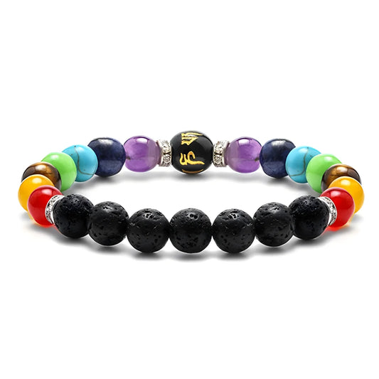 2 Stück 7 Chakra-Armband mit Bedeutungskarte für Männer und Frauen, natürlicher Kristall, heilender Angst, Schmuck, Mandala, Yoga-Armband, Geschenk