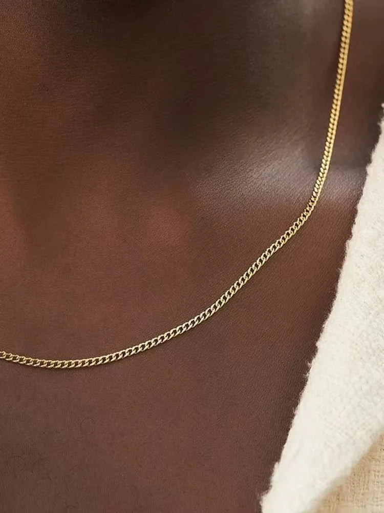 Männer Edelstahl Basic Kette Halskette Titan Stahl Schmuck Kubanische Kette Für Frauen