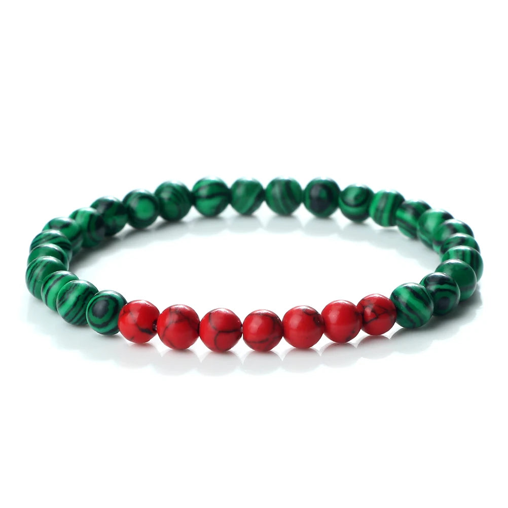 Klassisches Naturstein-Armband mit Palästina-Flagge, für Männer und Frauen, Nationalflagge, Perlenarmband, Weihnachtsgebetsperlen, Anbetung, Schmuck, Geschenk