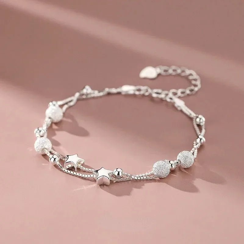925er Sterlingsilber, schöne Sterne, Armbänder für Frauen, koreanischer Modedesigner, Party, Hochzeit, Schmuck, Urlaubsgeschenke