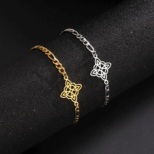 Hexerei Irish Celtic Knot Charms Armbänder Edelstahl Hexenknoten Kette Armband Damen Herren Vintage Liebe Schmuck Geschenke