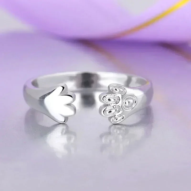 Neueste Frauen Vintage Stil Schmuck Mädchen Schöne Party Ring Mode Kleine Hand 925 Sterling Silber Nadel Finger Ringe Liebhaber Geschenk
