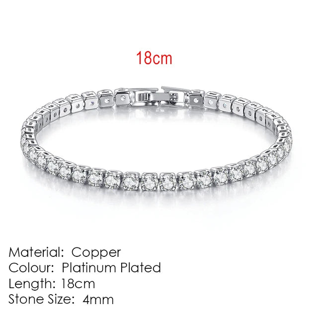 Silber Farbe 2,5/3/4/5mm Zirkon Tennis Armband Für Frauen Männer Dazzling Kristall Hand kette Hochzeit Geschenk Punk Mode Schmuck