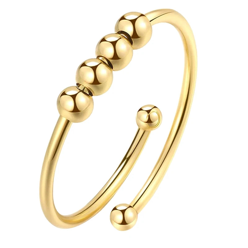 Punk Angst Ringe für Frauen Männer Spirale Zappeln Perlen Ring 2024 Trend Schmuck frei drehen Anti Stress Edelstahl Ring Geschenk