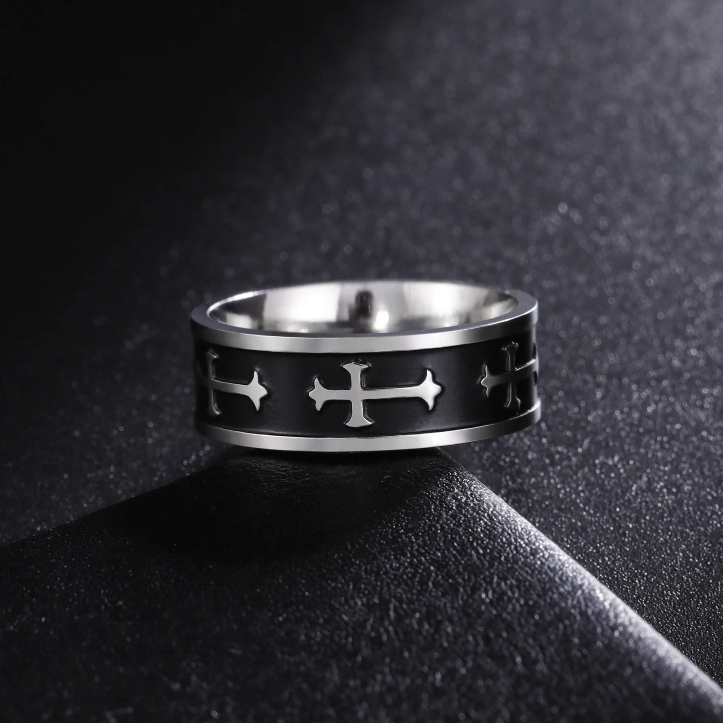 Hipee Trend personal isierte Hip Hop Edelstahl Paar Ringe Kreuz Männer Ring Verlobung Hochzeits geschenk Modeschmuck
