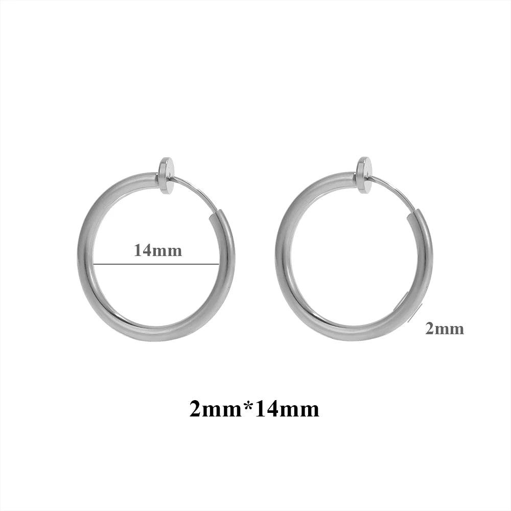 10 Stück 304 Edelstahl 2 mm Draht Ohrclips gefälschte Creolen für Frauen ohne Ohrlöcher Clip DIY Schmuckherstellung Zubehör