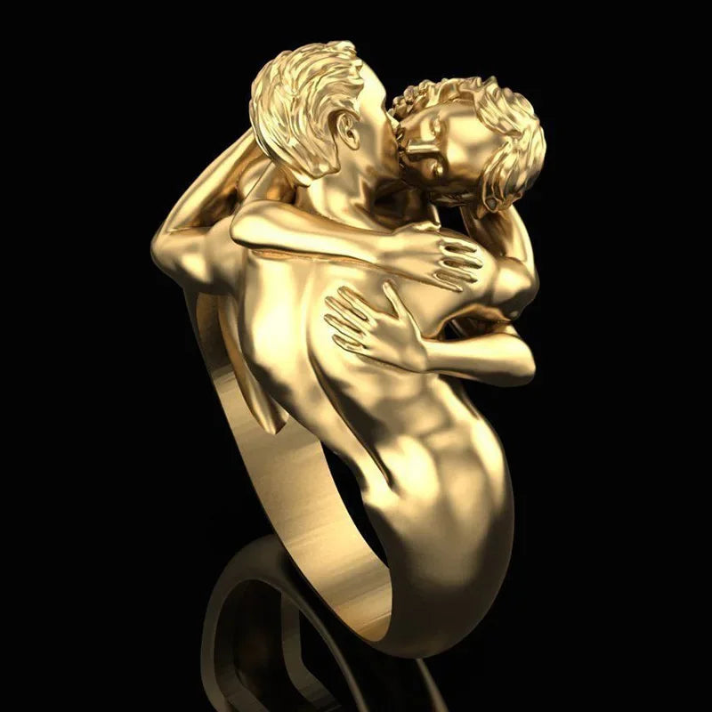 Kreative Umarmungen Kuss Männer Frau Finger Ring Spezielle Design Ring Verlobung Hochzeit Geburtstag Party Mode Schmuck Zubehör Geschenk