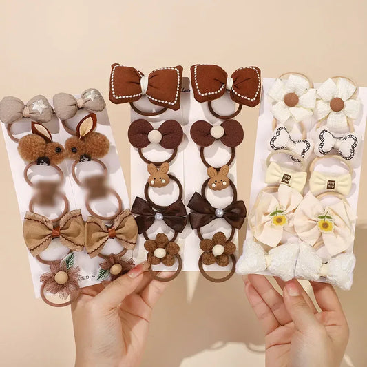 10 teile/satz süße Bögen Baby Haars pangen Spitze Blume Kinder Mädchen Haarnadeln Haars pangen Clip Geschenke elastische Mädchen Haar Zubehör