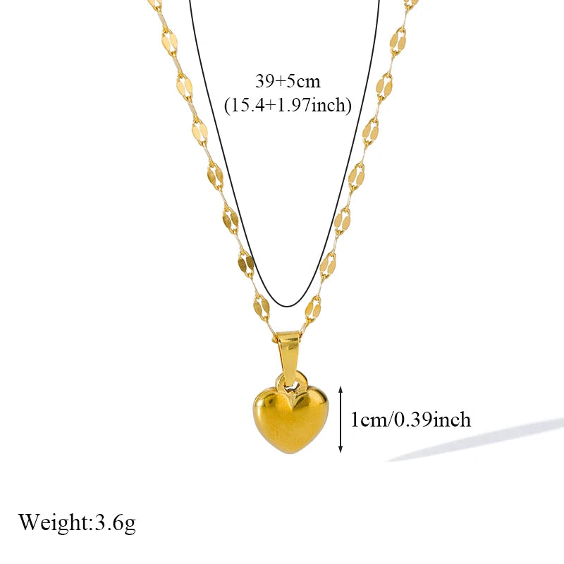 EILIECK 316L Edelstahl Herz Liebe Halskette Armbänder Ohrringe Set Für Frauen Neue Trendy 18K Gold Überzogene Wasserdichte Schmuck