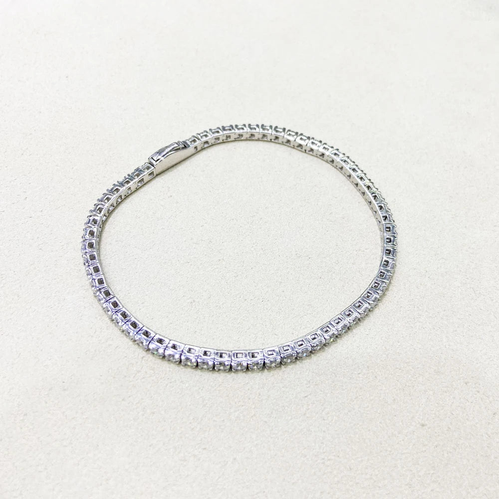 Trendiges Tennis-Armband aus 925er-Sterlingsilber, voller 5A-Zirkon, funkelnder Schmuck für Damen, Damen, Party, Geburtstag, Geschenk