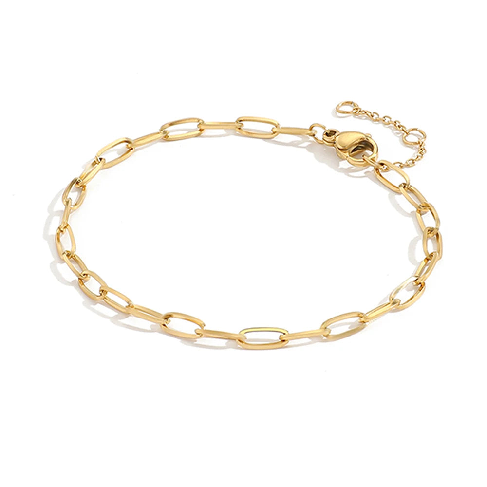 Emanco Edelstahl verstellbare quadratische Draht kette Armband Damen minimalist ischen Mode accessoires Großhandel
