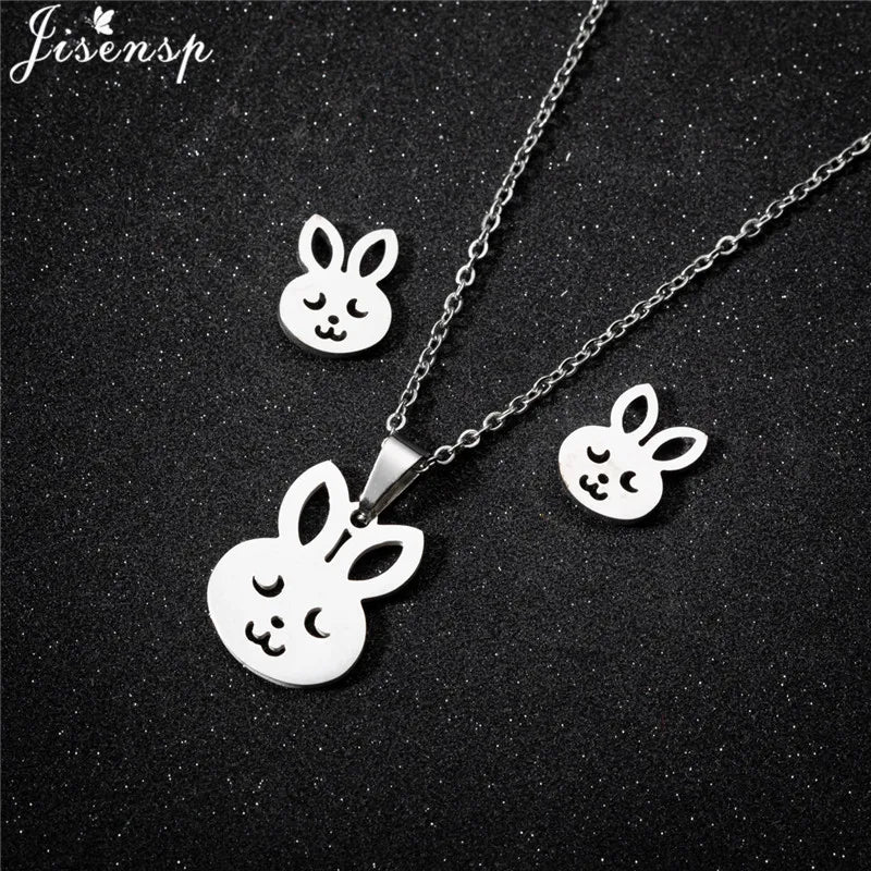 Edelstahl Kolibri Schmetterling Halskette Ohrringe Mode Kleine Vögel Schmuck Sets für Frauen Mädchen Valentinstag Geschenk