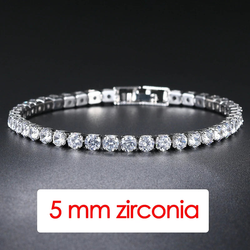 Hiphop Tennis Armband Homme Iced Out 3/4/5mm Zirkonia Herren Kristall Kette auf Der Hand Hip-hop Streetwear Schmuck Männlich H086