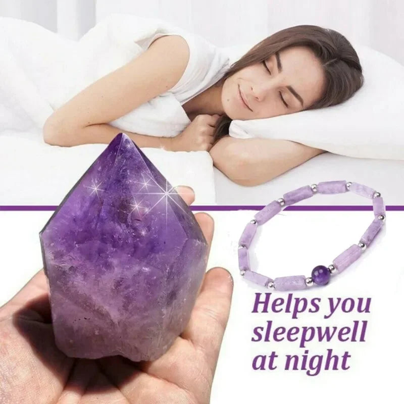 Natürliches Amethyst-Körperreinigungs-Schlankheitsarmband, Stein-Energie-Armbänder für Frauen, Müdigkeitslinderung, Heilung, Yoga