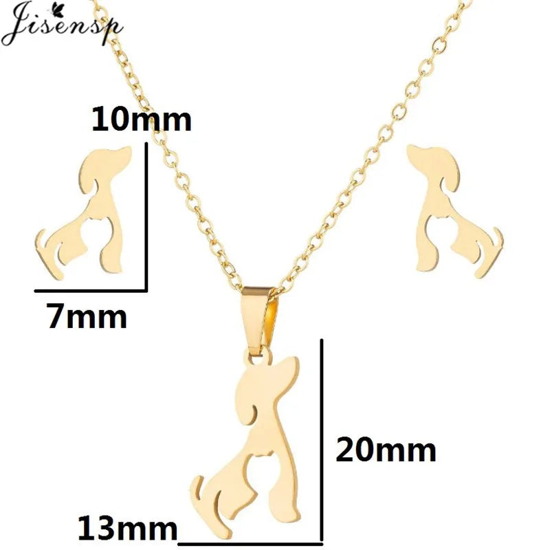 Edelstahl Kolibri Schmetterling Halskette Ohrringe Mode Kleine Vögel Schmuck Sets für Frauen Mädchen Valentinstag Geschenk