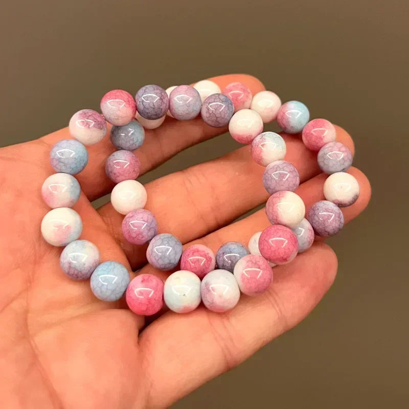 Mode Rosa Kristall Quarz Naturstein Armband Elastische Reiki Healing Energie Strang Armreifen Schmuck Perlen Liebhaber Frau Geschenk